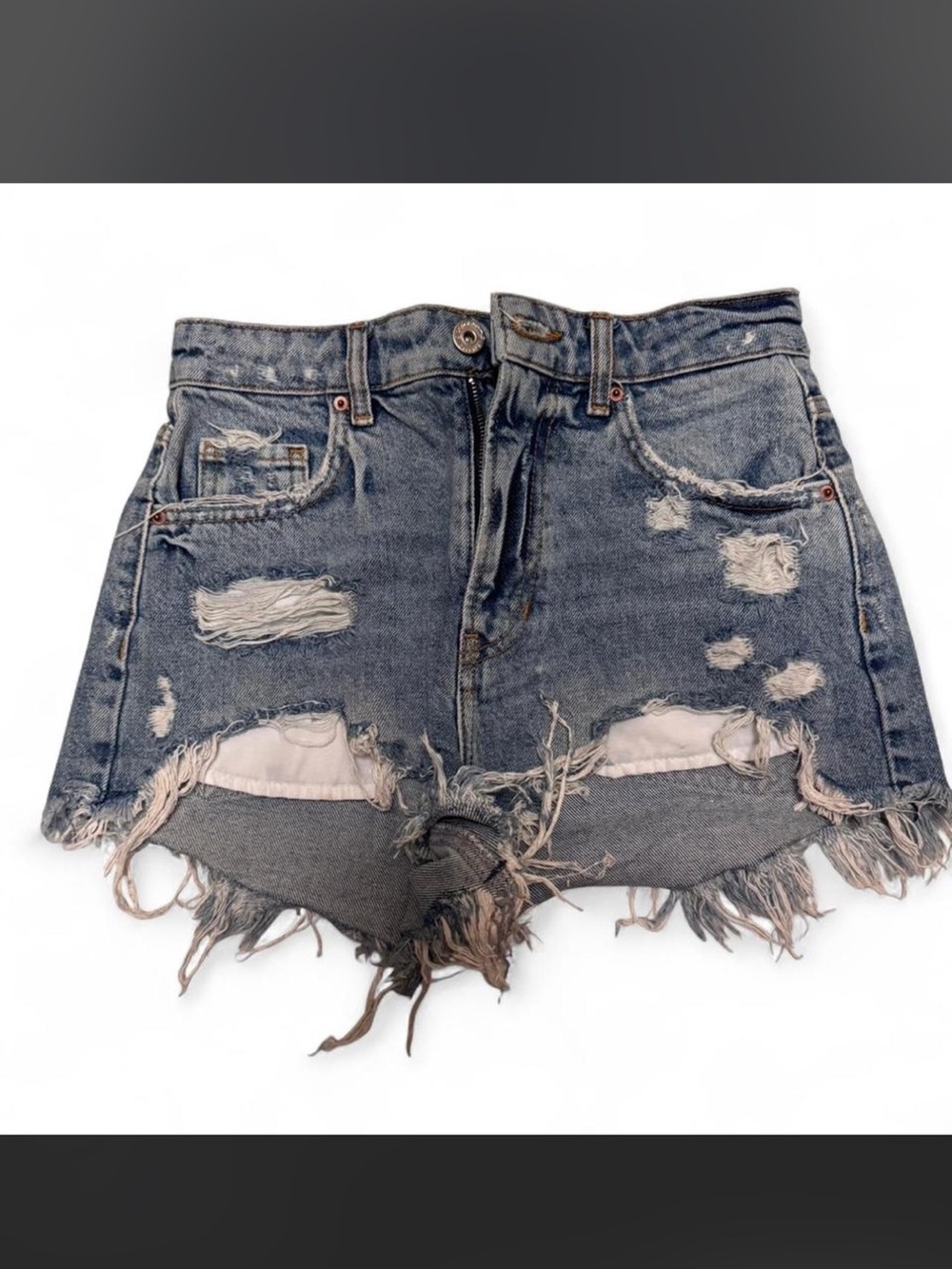 bershka high waisted denim shorts